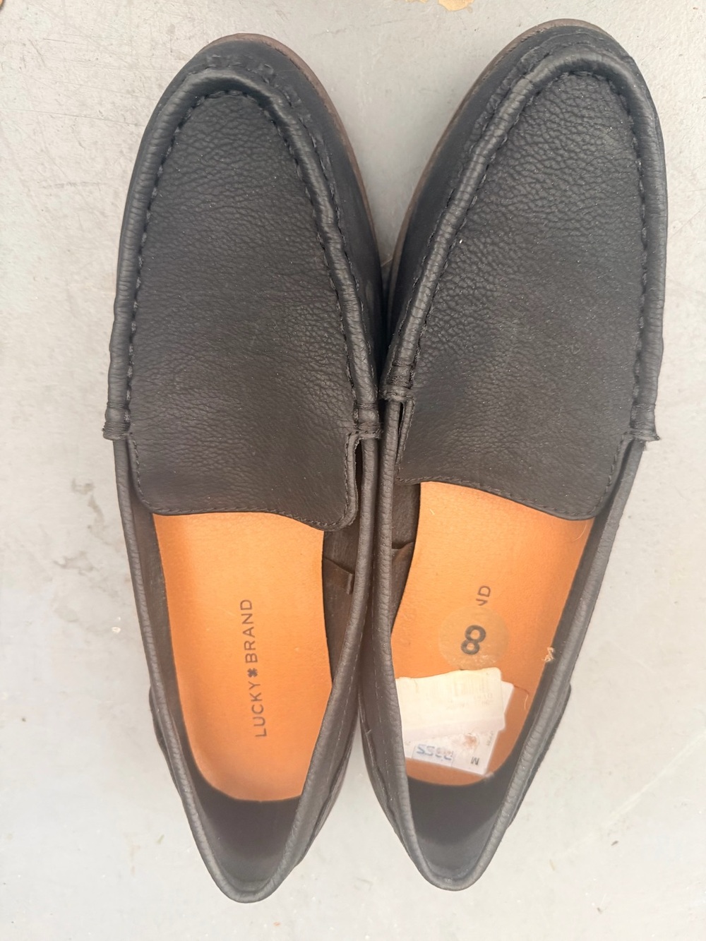Lucky Brand Black Leather Slip-On Loafers